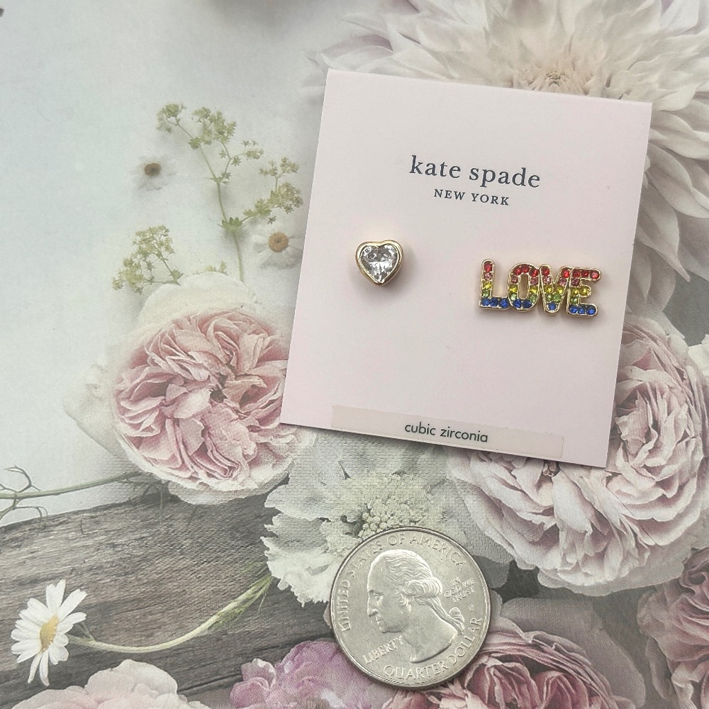Kate Spade New York Rainbow Love Asymmetrical Pride Earrings